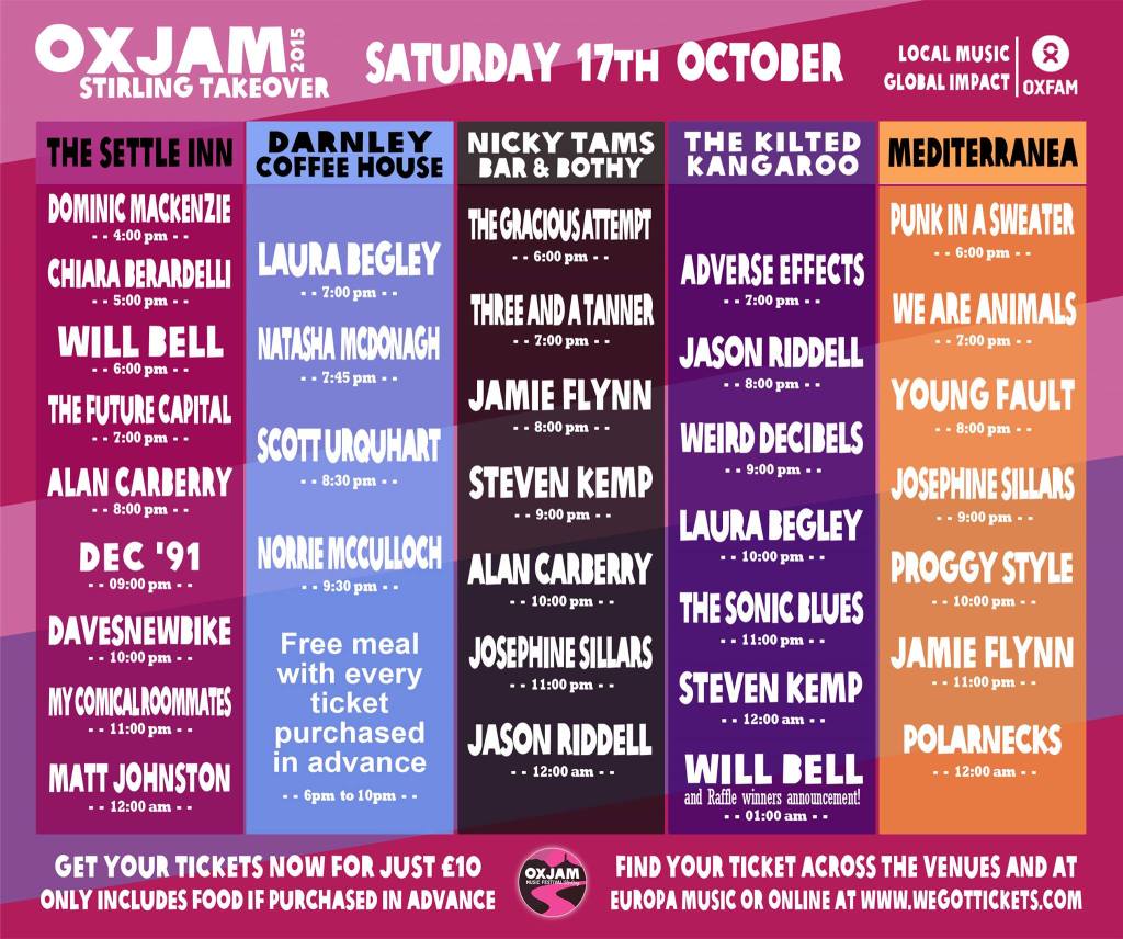 Many bands and solo artists across many venues