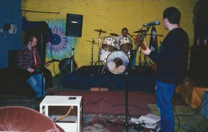 We're all wired up to the four track ready to record. During this time that is all we did, for some reason we had stopped playing gigs. 